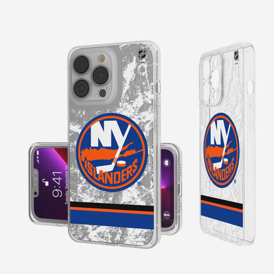 New York Islanders Ice Stripe Clear Case-0
