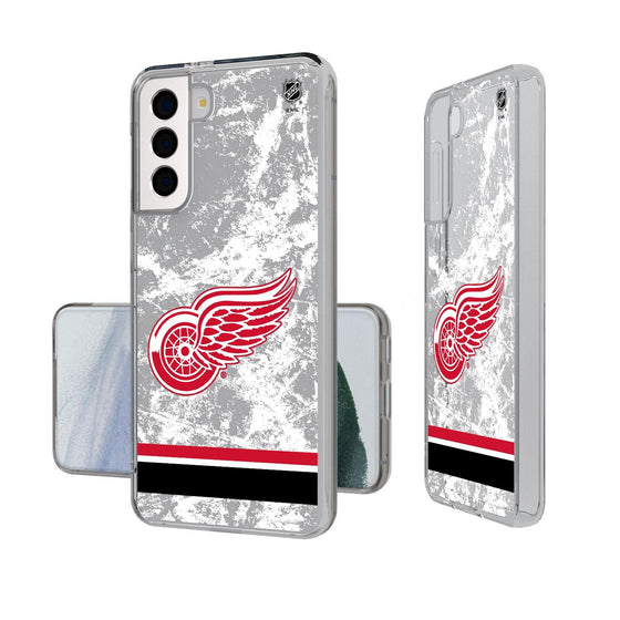 Detroit Red Wings Ice Stripe Clear Case-1