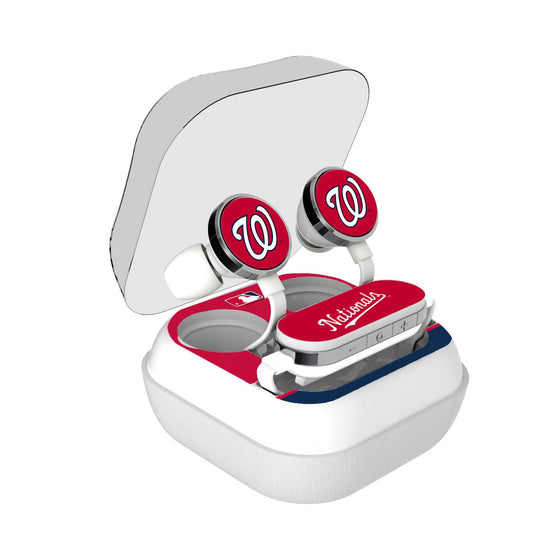 Washington Nationals Stripe Wireless Earbuds - 757 Sports Collectibles