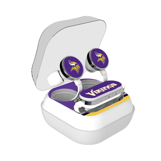 Minnesota Vikings Stripe Wireless Earbuds - 757 Sports Collectibles