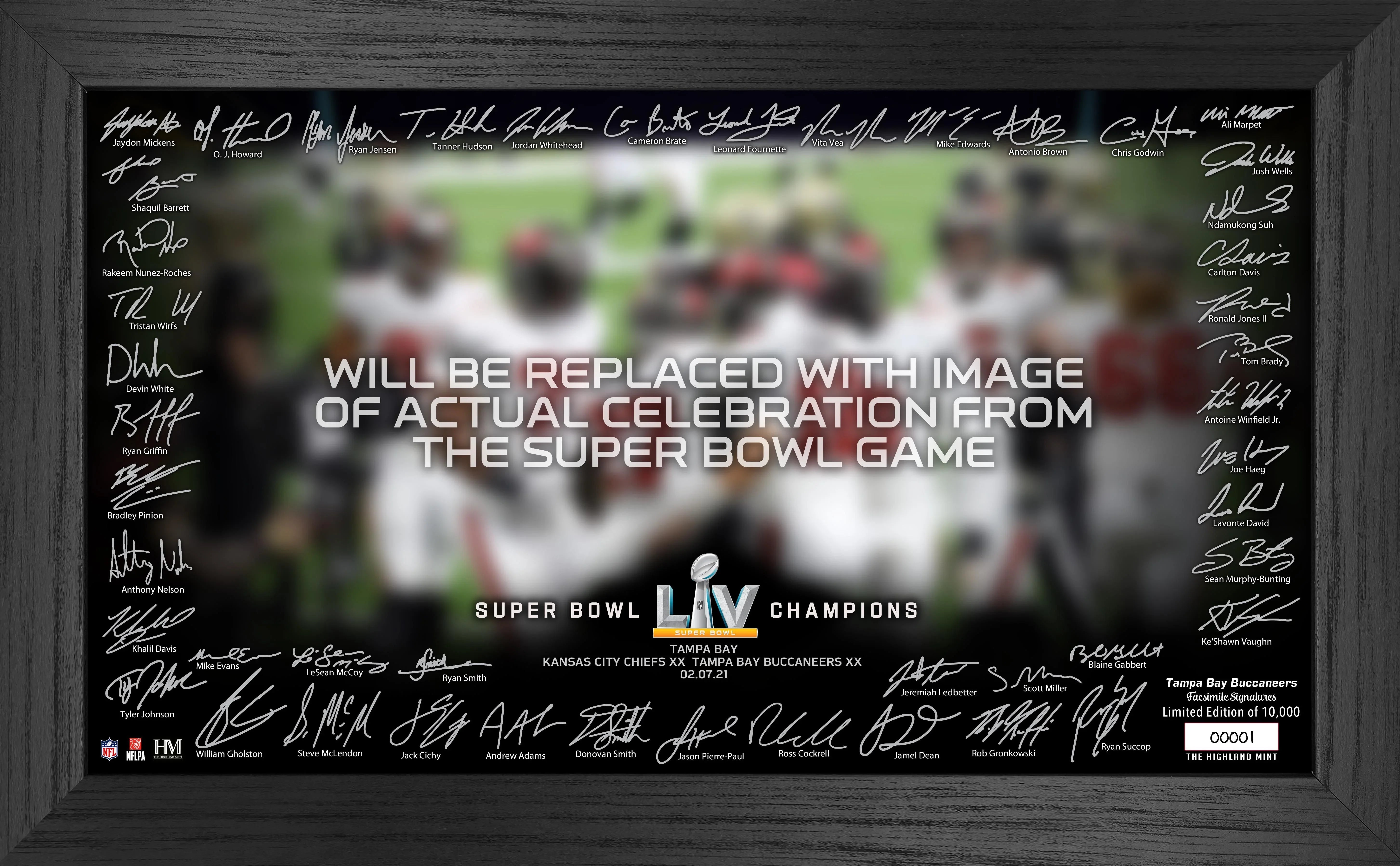 Tampa Bay Buccaneers Super Bowl 55 Champions Signature Celebration Frame
