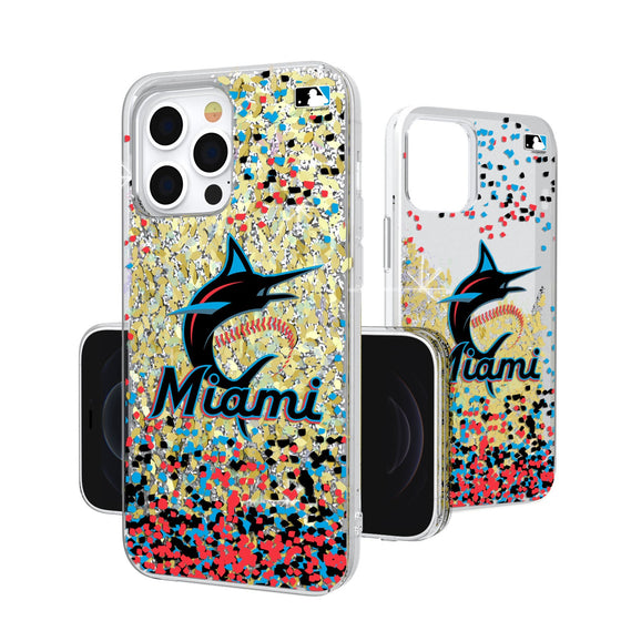 Miami Marlins Confetti Gold Glitter Case - 757 Sports Collectibles