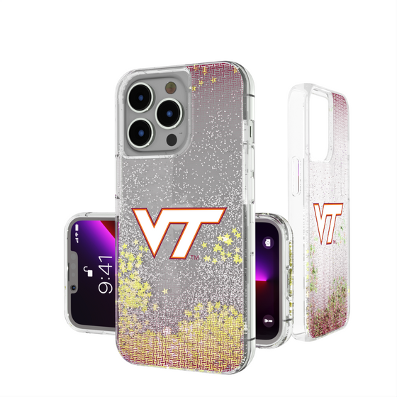 Virginia Tech Hokies Linen Glitter Phone Case-0