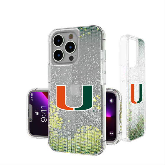 Miami Hurricanes Linen Glitter Phone Case-0