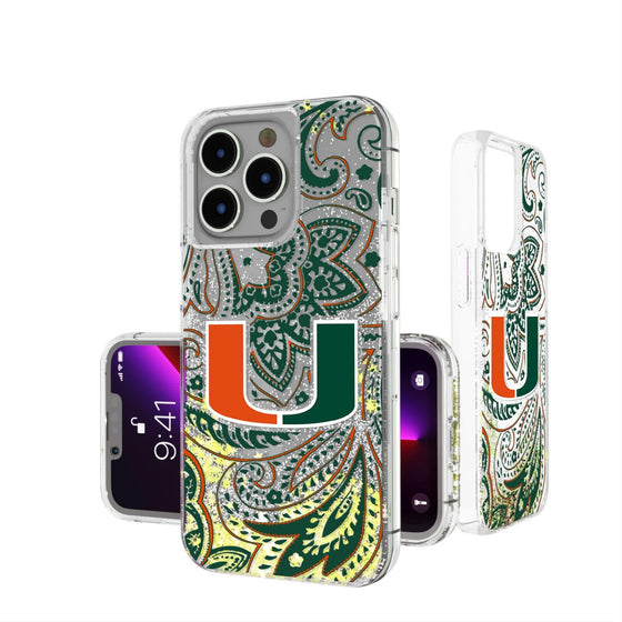 Miami Hurricanes Paisley Glitter Case-0
