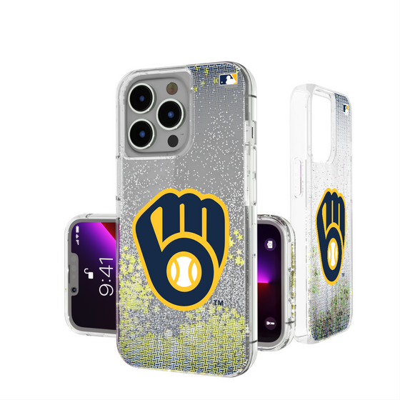Milwaukee Brewers Linen Glitter Phone Case-0