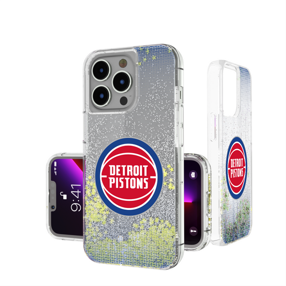 Detroit Pistons Linen Glitter Phone Case-0