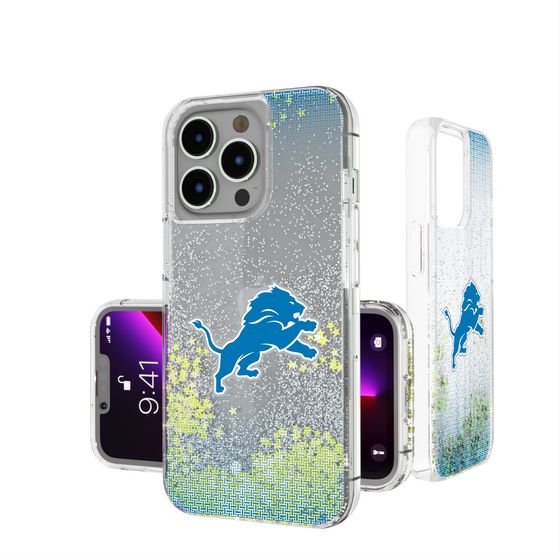 Detroit Lions Linen Glitter Phone Case-0