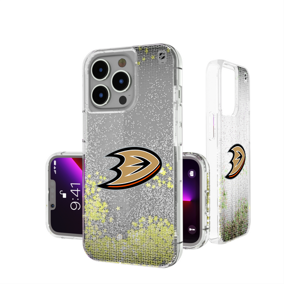 Anaheim Ducks Linen Glitter Phone Case-0