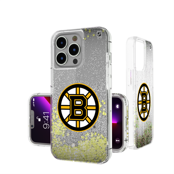 Boston Bruins Linen Glitter Phone Case-0