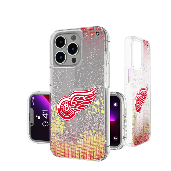 Detroit Red Wings Linen Glitter Phone Case-0