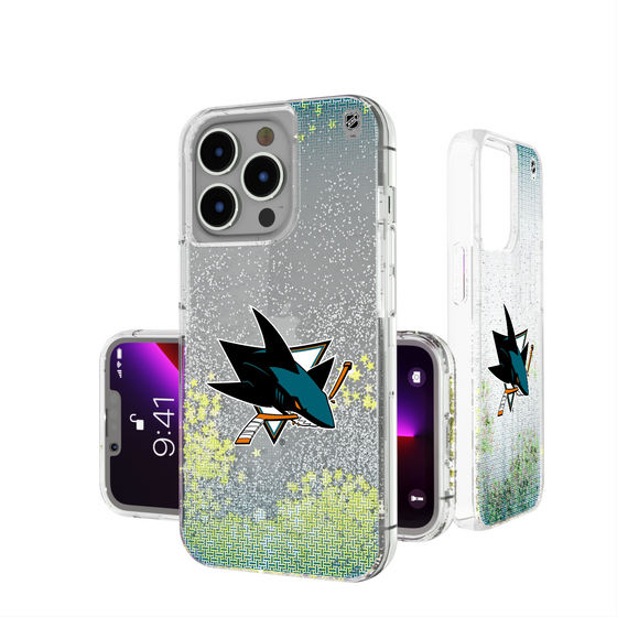 San Jose Sharks Linen Glitter Phone Case-0