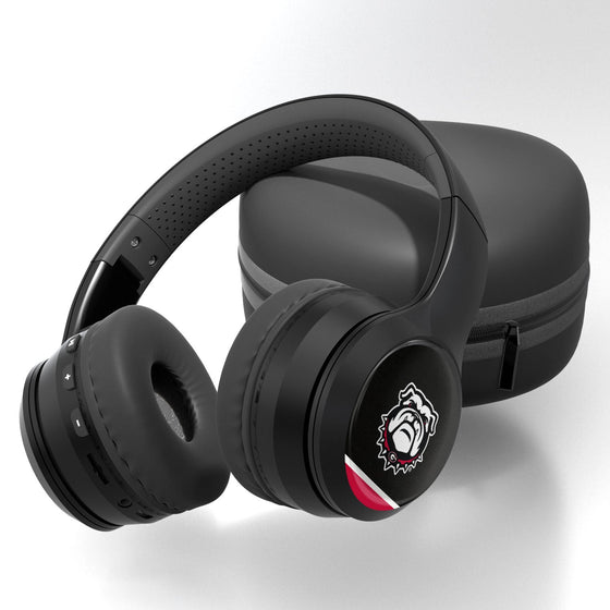 Georgia Bulldogs Stripe Wireless Over-Ear Bluetooth Headphones With Case-0