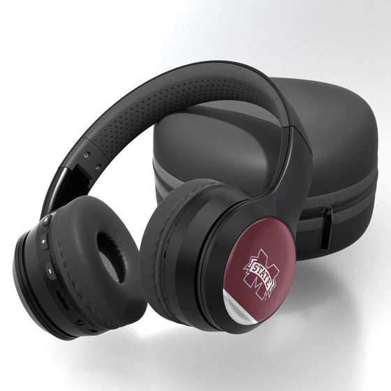 Mississippi State Bulldogs Stripe Wireless Over-Ear Bluetooth Headphones-0