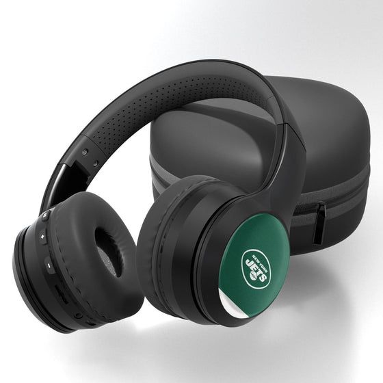 New York Jets Stripe Wireless Over-Ear Bluetooth Headphones - 757 Sports Collectibles