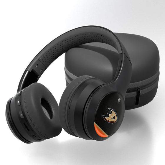 Anaheim Ducks Stripe Wireless Over-Ear Bluetooth Headphones-0
