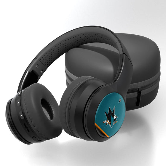San Jose Sharks Stripe Wireless Over-Ear Bluetooth Headphones-0