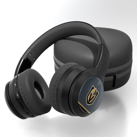 Vegas Golden Knights Stripe Wireless Over-Ear Bluetooth Headphones With Case-0