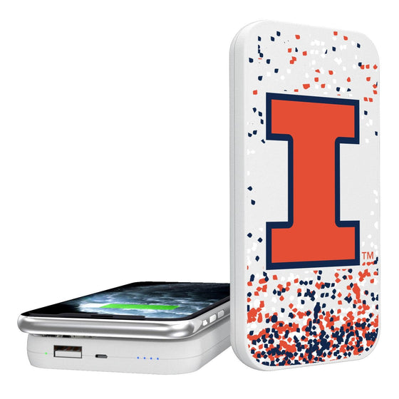 Illinois Fighting Illini Confetti 5000mAh Portable Wireless Charger-0