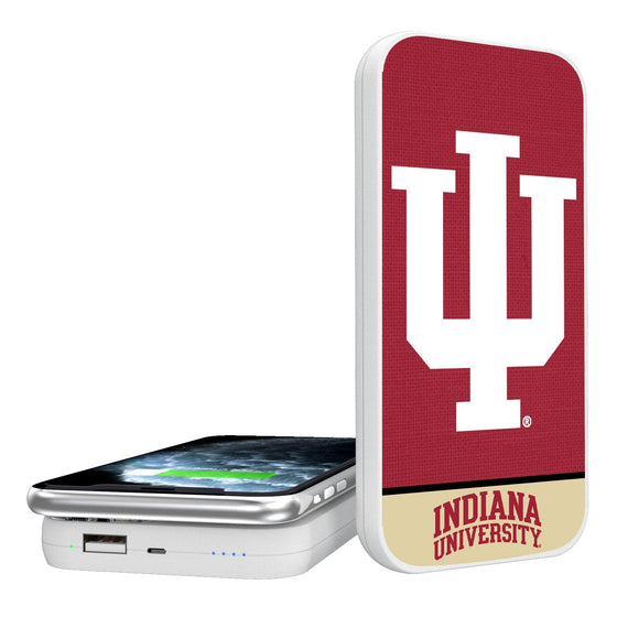 Indiana Hoosiers Solid Wordmark 5000mAh Portable Wireless Charger-0