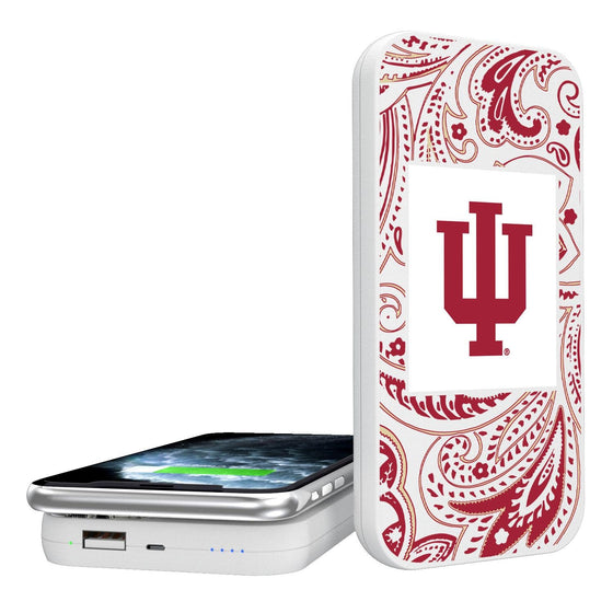 Indiana Hoosiers Paisley 5000mAh Portable Wireless Charger-0