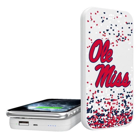 Mississippi Ole Miss Rebels Confetti 5000mAh Portable Wireless Charger-0