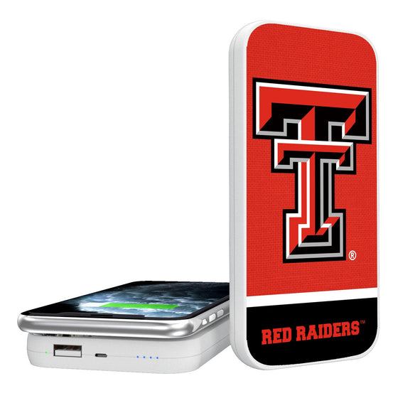 Texas Tech Red Raiders Solid Wordmark 5000mAh Portable Wireless Charger-0