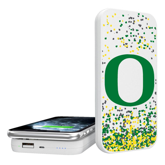 Oregon Ducks Confetti 5000mAh Portable Wireless Charger-0