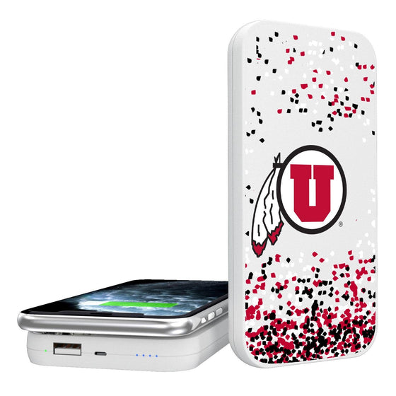 Utah Utes Confetti 5000mAh Portable Wireless Charger-0