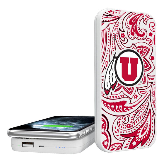 Utah Utes Paisley 5000mAh Portable Wireless Charger-0