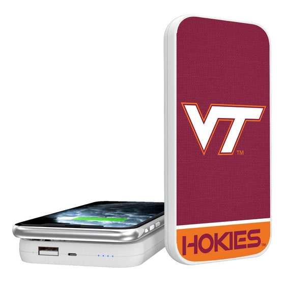 Virginia Tech Hokies Solid Wordmark 5000mAh Portable Wireless Charger-0