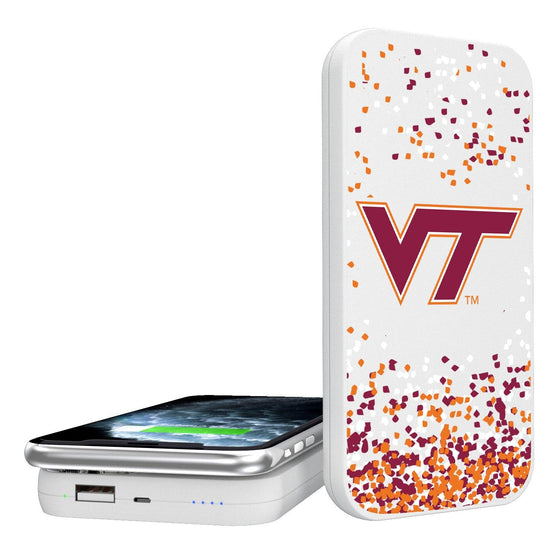 Virginia Tech Hokies Confetti 5000mAh Portable Wireless Charger-0