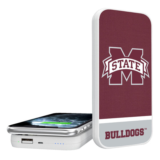 Mississippi State Bulldogs Solid Wordmark 5000mAh Portable Wireless Charger-0