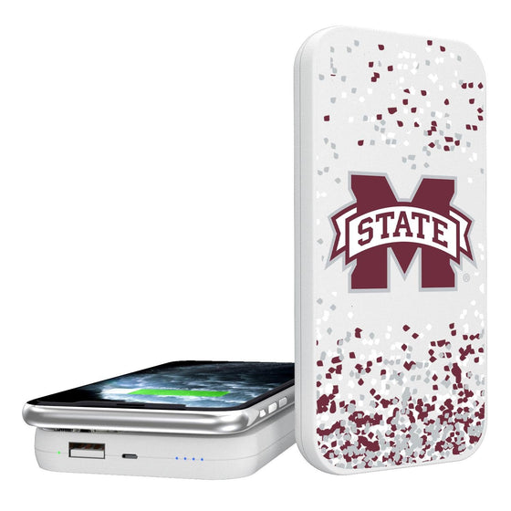 Mississippi State Bulldogs Confetti 5000mAh Portable Wireless Charger-0