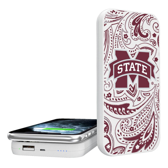 Mississippi State Bulldogs Paisley 5000mAh Portable Wireless Charger-0