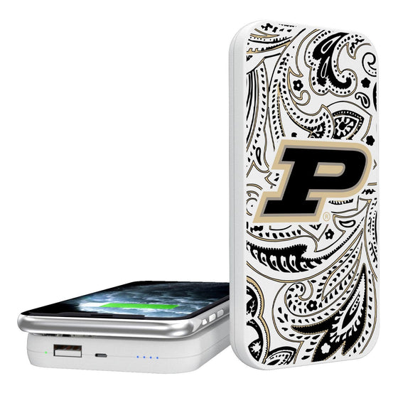 Purdue Boilermakers Paisley 5000mAh Portable Wireless Charger-0