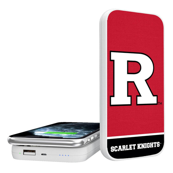 Rutgers Scarlet Knights Solid Wordmark 5000mAh Portable Wireless Charger-0