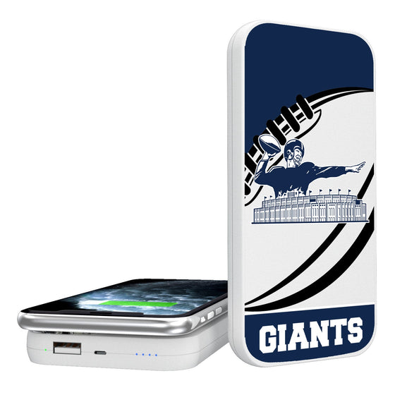 New York Giants 1960-1966 Historic Collection Passtime 5000mAh Portable Wireless Charger - 757 Sports Collectibles