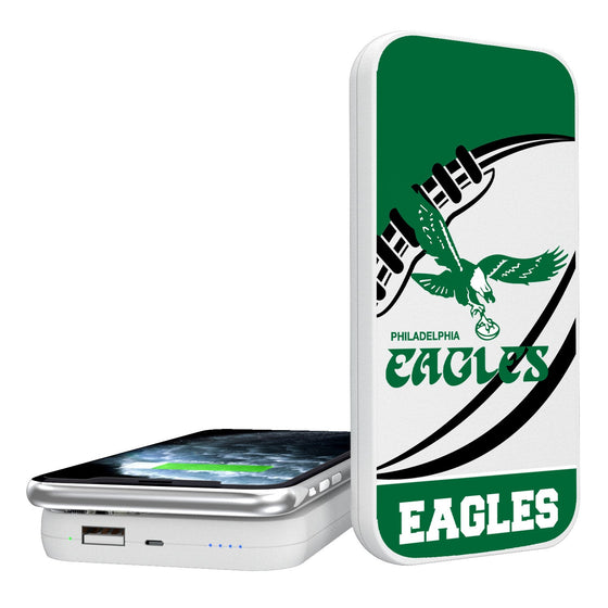 Philadelphia Eagles 1973-1995 Historic Collection Passtime 5000mAh Portable Wireless Charger - 757 Sports Collectibles