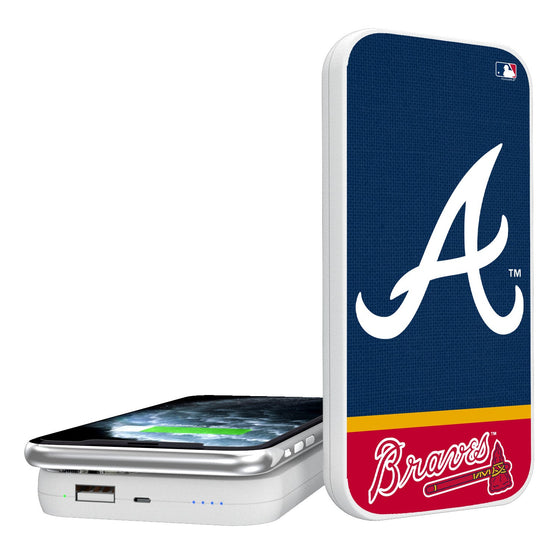 Atlanta Braves Solid Wordmark 5000mAh Portable Wireless Charger - 757 Sports Collectibles