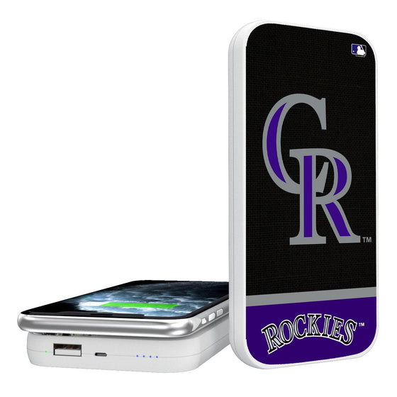 Colorado Rockies Solid Wordmark 5000mAh Portable Wireless Charger - 757 Sports Collectibles