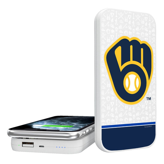 Milwaukee Brewers Memories 5000mAh Portable Wireless Charger - 757 Sports Collectibles