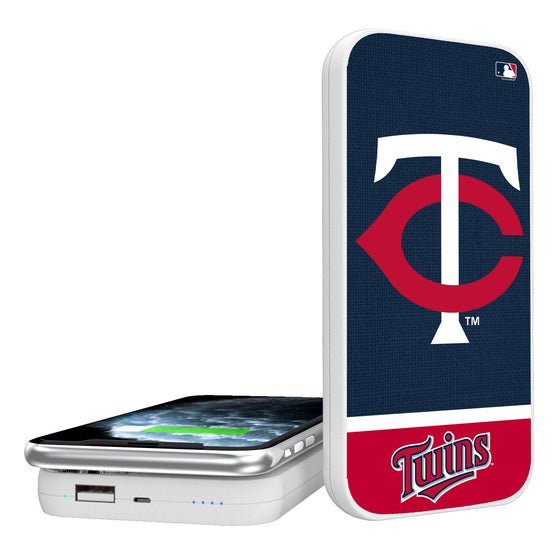 Minnesota Twins Solid Wordmark 5000mAh Portable Wireless Charger - 757 Sports Collectibles