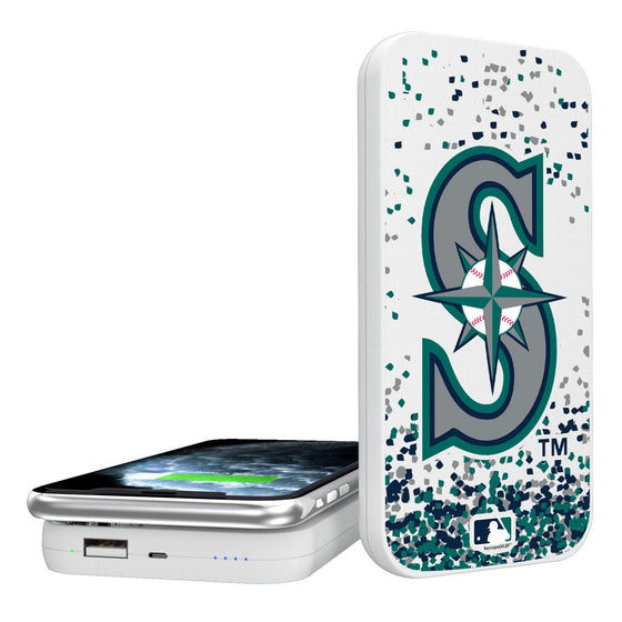 Seattle Mariners Confetti 5000mAh Portable Wireless Charger - 757 Sports Collectibles