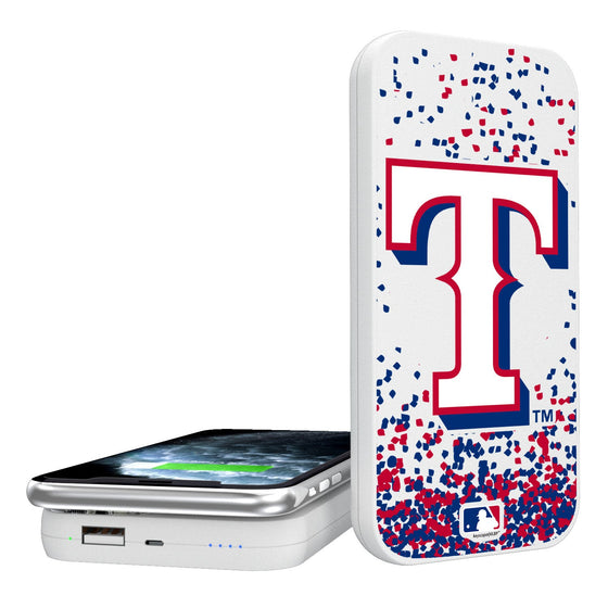 Texas Rangers Confetti 5000mAh Portable Wireless Charger - 757 Sports Collectibles