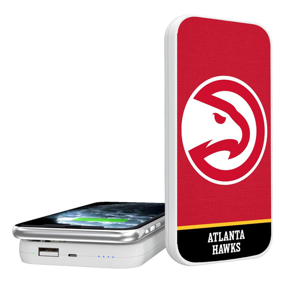 Atlanta Hawks Solid Wordmark 5000mAh Portable Wireless Charger-0