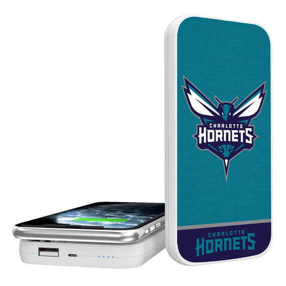 Charlotte Hornets Solid Wordmark 5000mAh Portable Wireless Charger-0