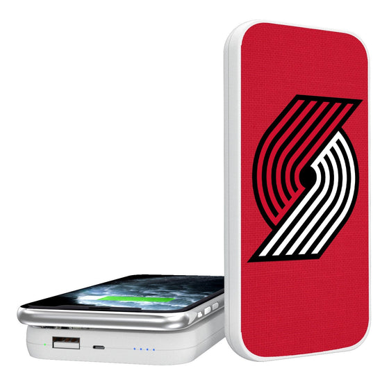 Portland Trail Blazers Solid 5000mAh Portable Wireless Charger-0
