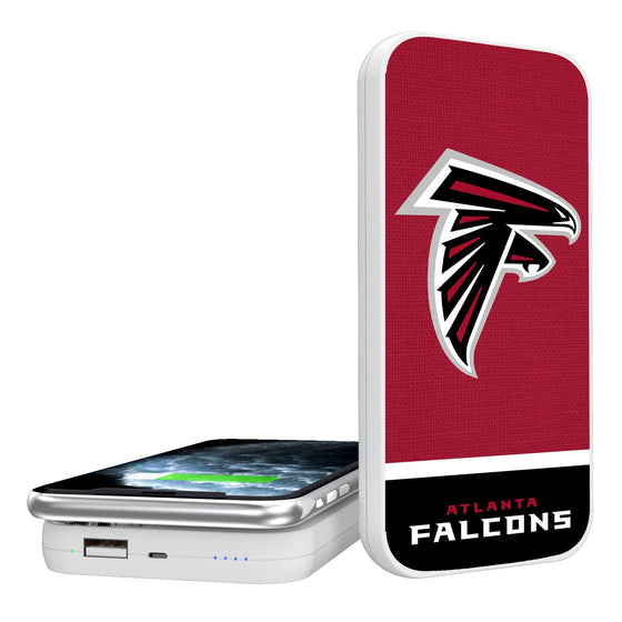 Atlanta Falcons Solid Wordmark 5000mAh Portable Wireless Charger - 757 Sports Collectibles