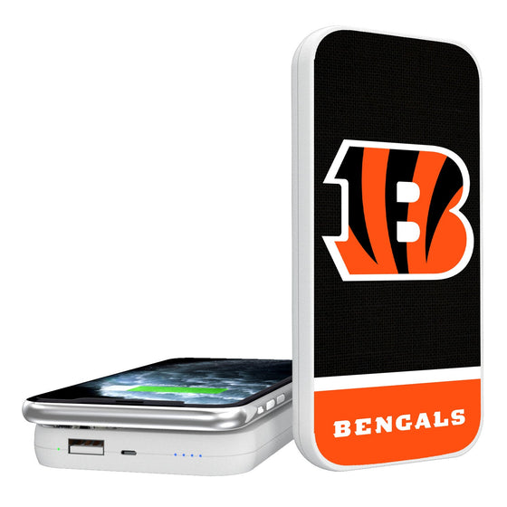 Cincinnati Bengals Solid Wordmark 5000mAh Portable Wireless Charger - 757 Sports Collectibles